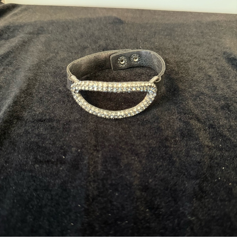 Silver Open Design Bracelet with Crystal Embellishments